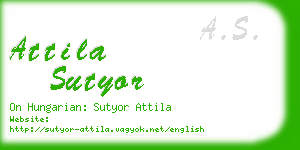 attila sutyor business card